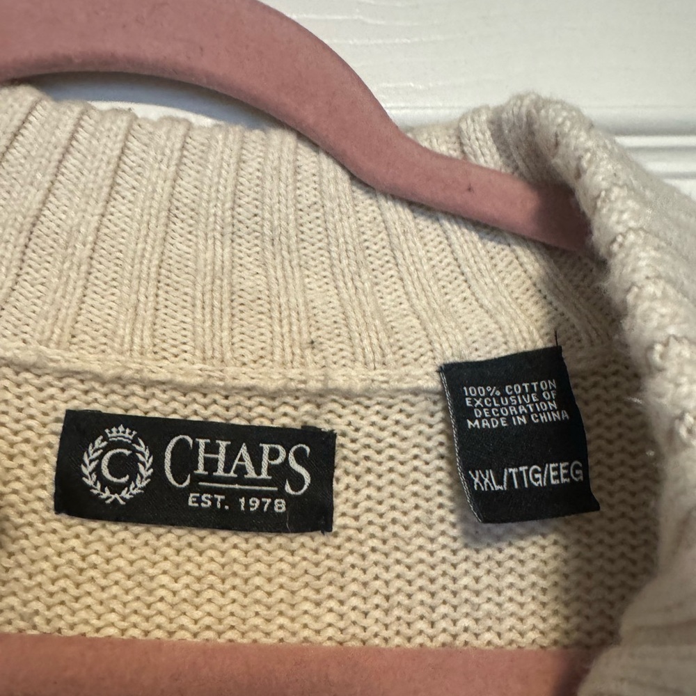 Mens Chaps 100% Cotton Sweater - Picture 3 of 4